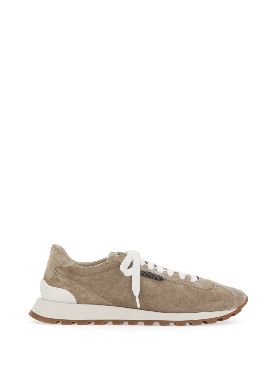 スニーカー BRUNELLO CUCINELLI SUEDE SNEAKERS WITH SHINY TAB Brunello Cucinelli Suede sneakers with Shiny Tab – Lord & Taylor