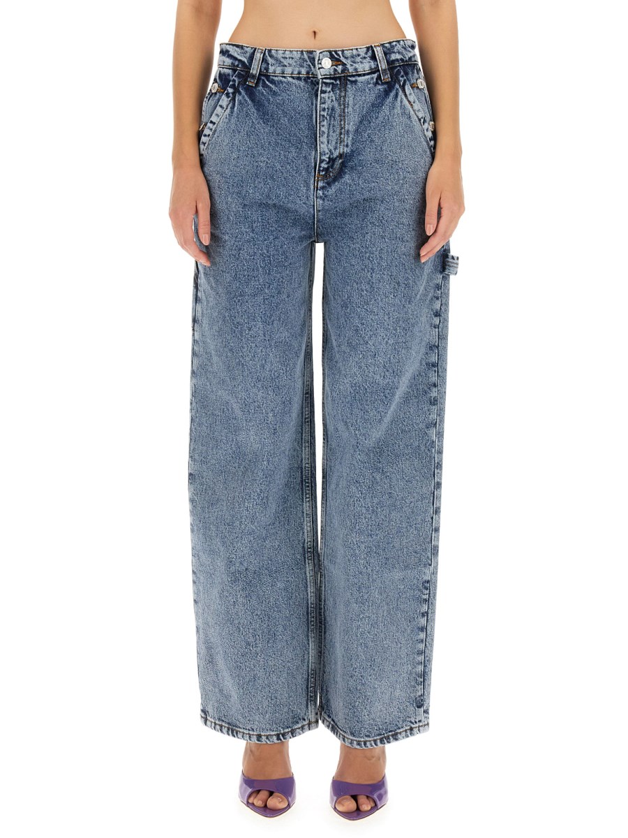 MOSCHINO JEANS JEANS WIDE LEG IN DENIM DI COTONE