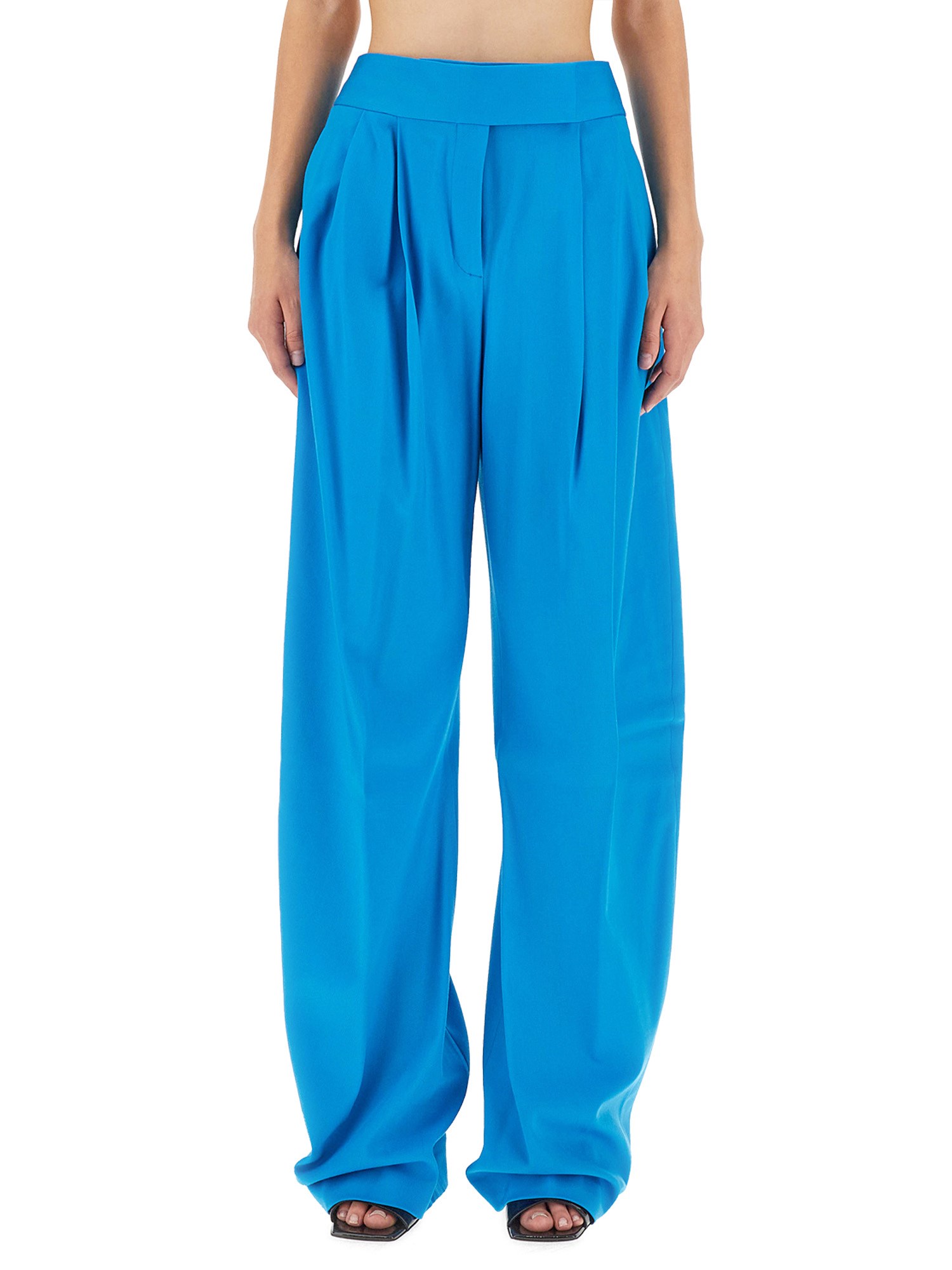 Shop Attico Gary Long Pants In Blue