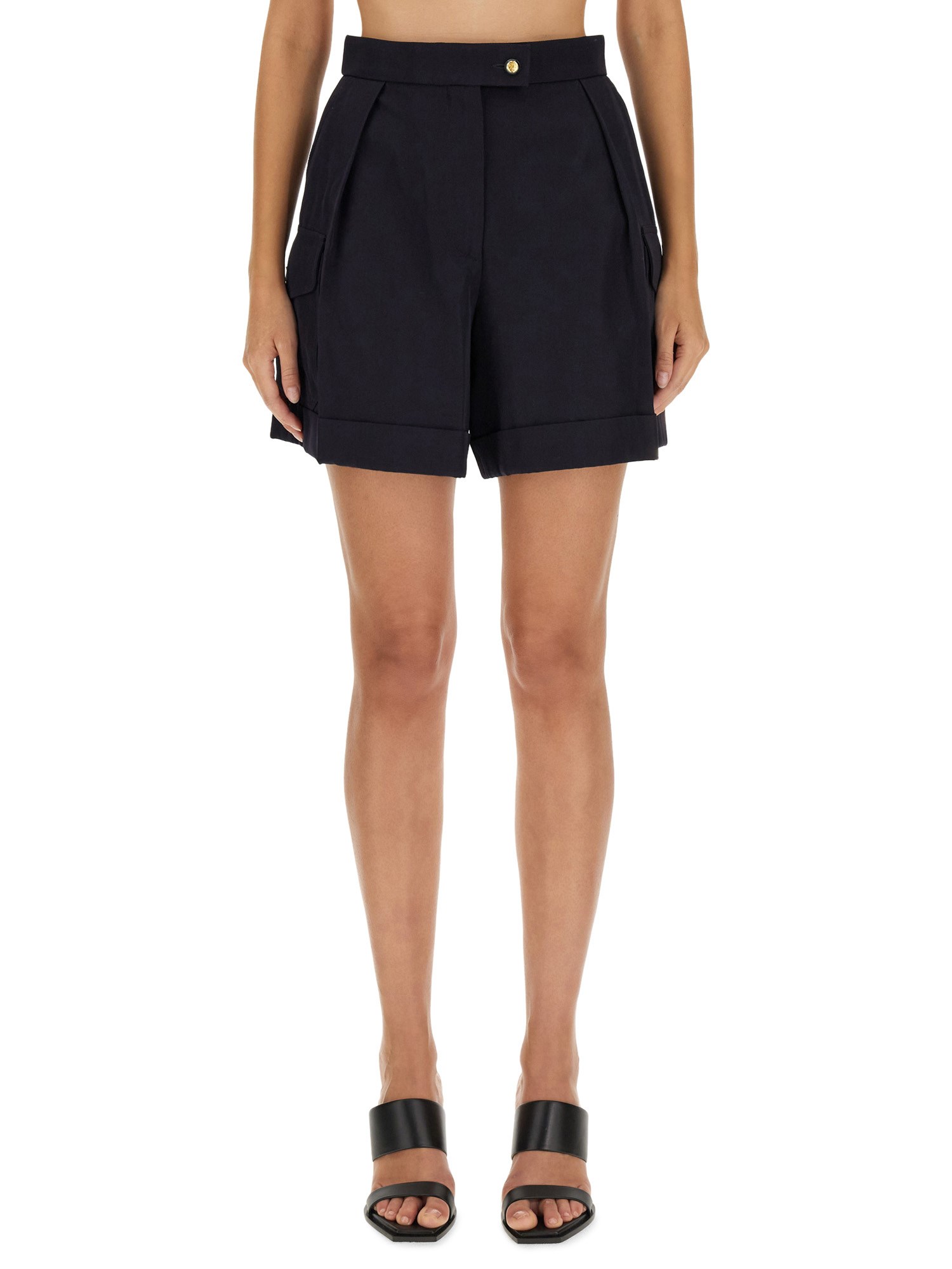 Shop Alexander Mcqueen Cargo Shorts In Blue