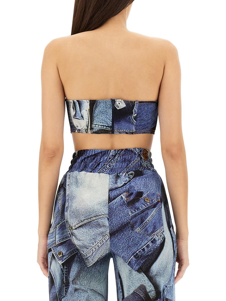 MOSCHINO JEANS - DENIM PRINT VISCOSE TOP - Eleonora Bonucci