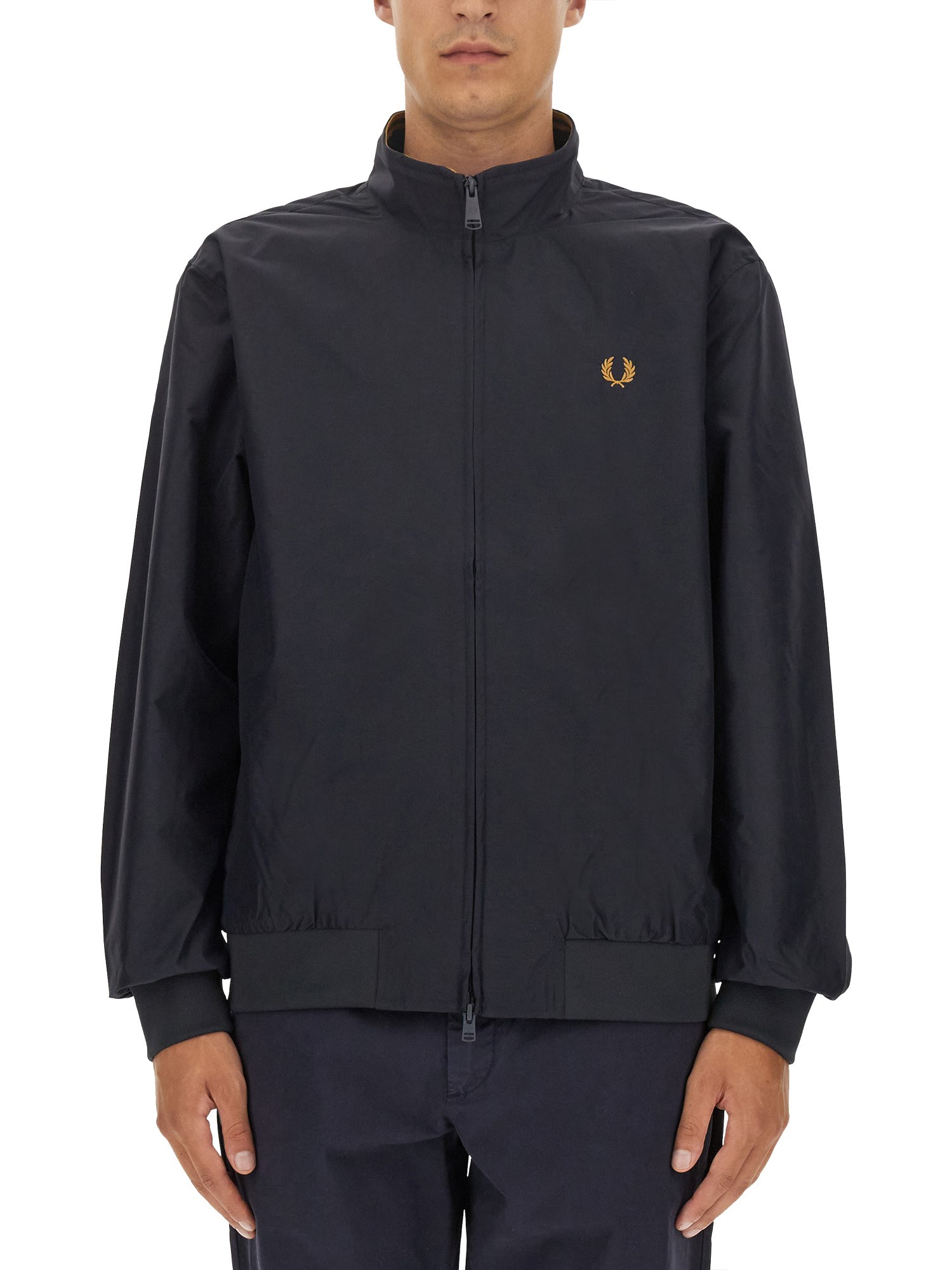 Shop Fred Perry Jacket With Logo In Blue