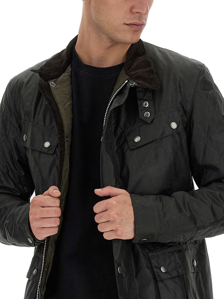 BARBOUR - DUKE WAXED COTTON JACKET WITH QUILTED INTERIOR - Eleonora Bonucci