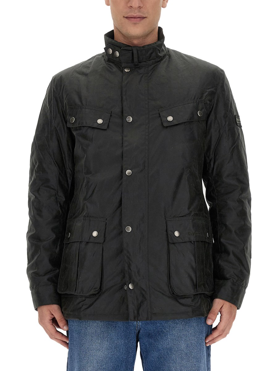 BARBOUR GIACCA DUKE IN COTONE CERATO CON INTERNO TRAPUNTATO