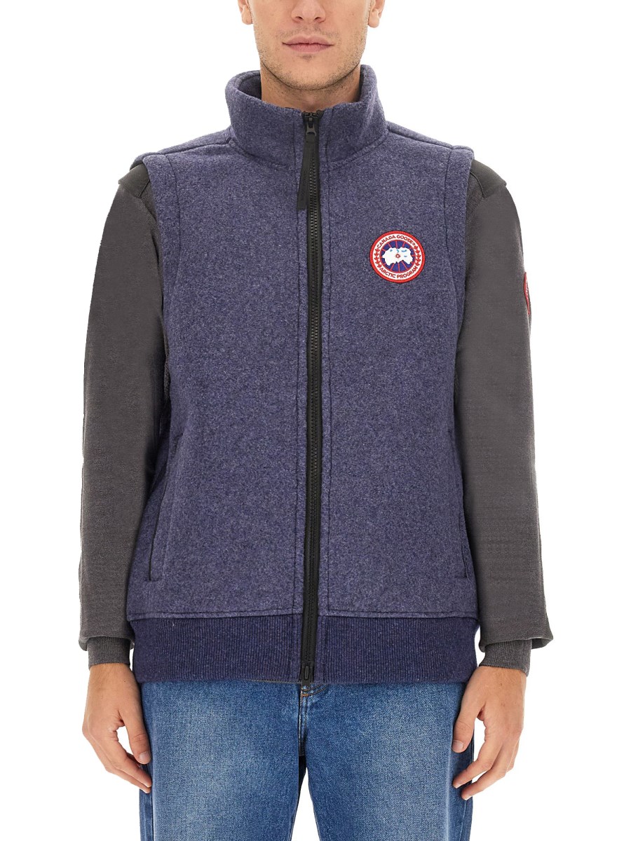 CANADA GOOSE GILET IN LANA CON LOGO