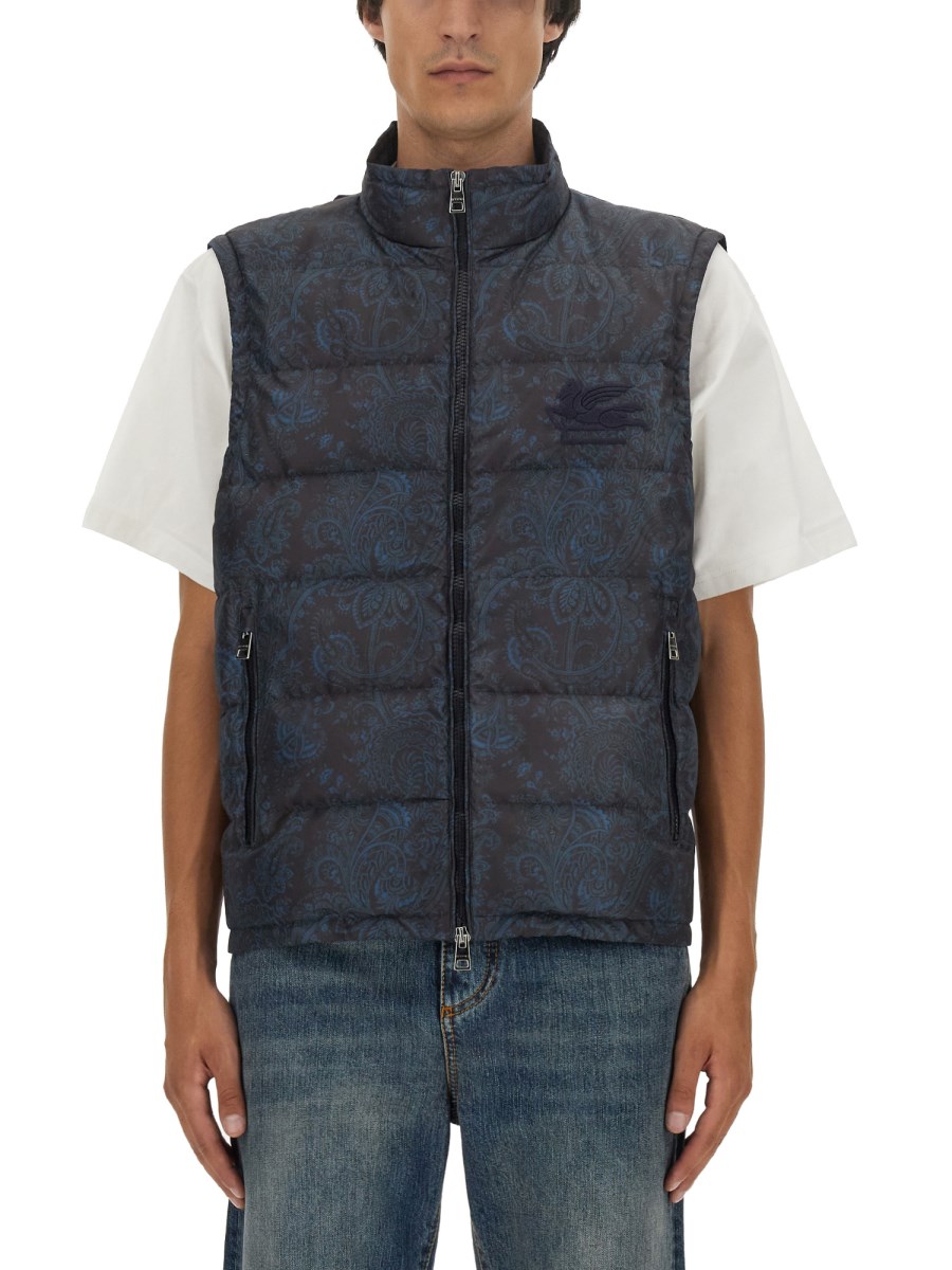 ETRO GILET TRAPUNTATO CON STAMPA PAISLEY