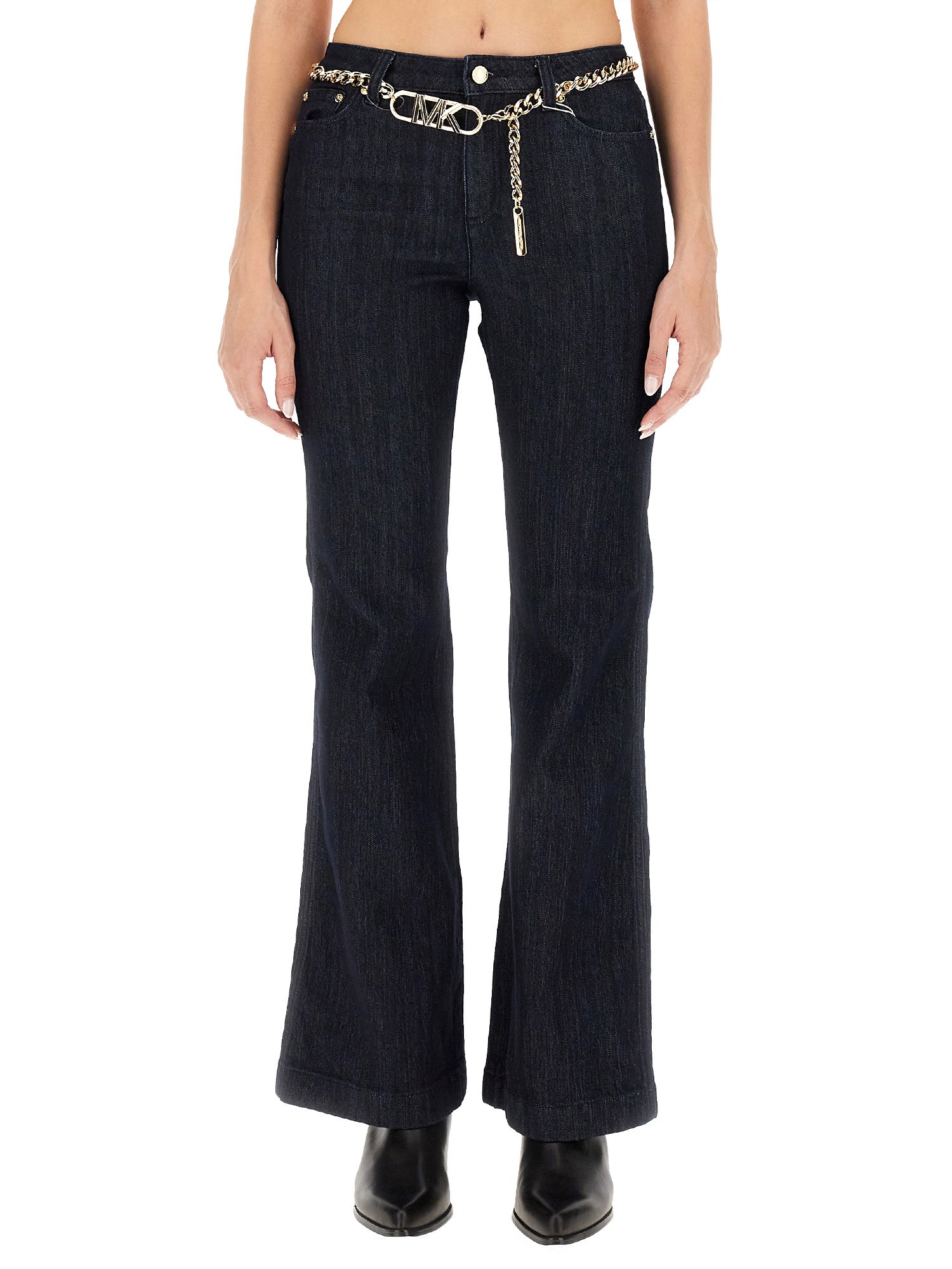 Shop Michael Michael Kors Flare Fit Jeans In Blue