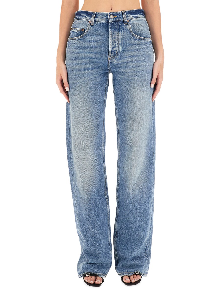 SAINT LAURENT - LOOSE, EXTRA-LONG JEANS IN LAKE BLUE DENIM MEDIUM -  Eleonora Bonucci