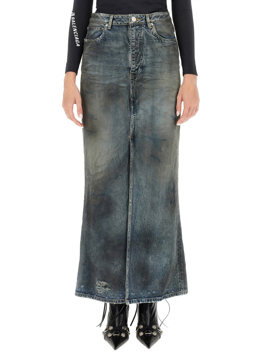 BALENCIAGA GONNA MAXI IN DENIM