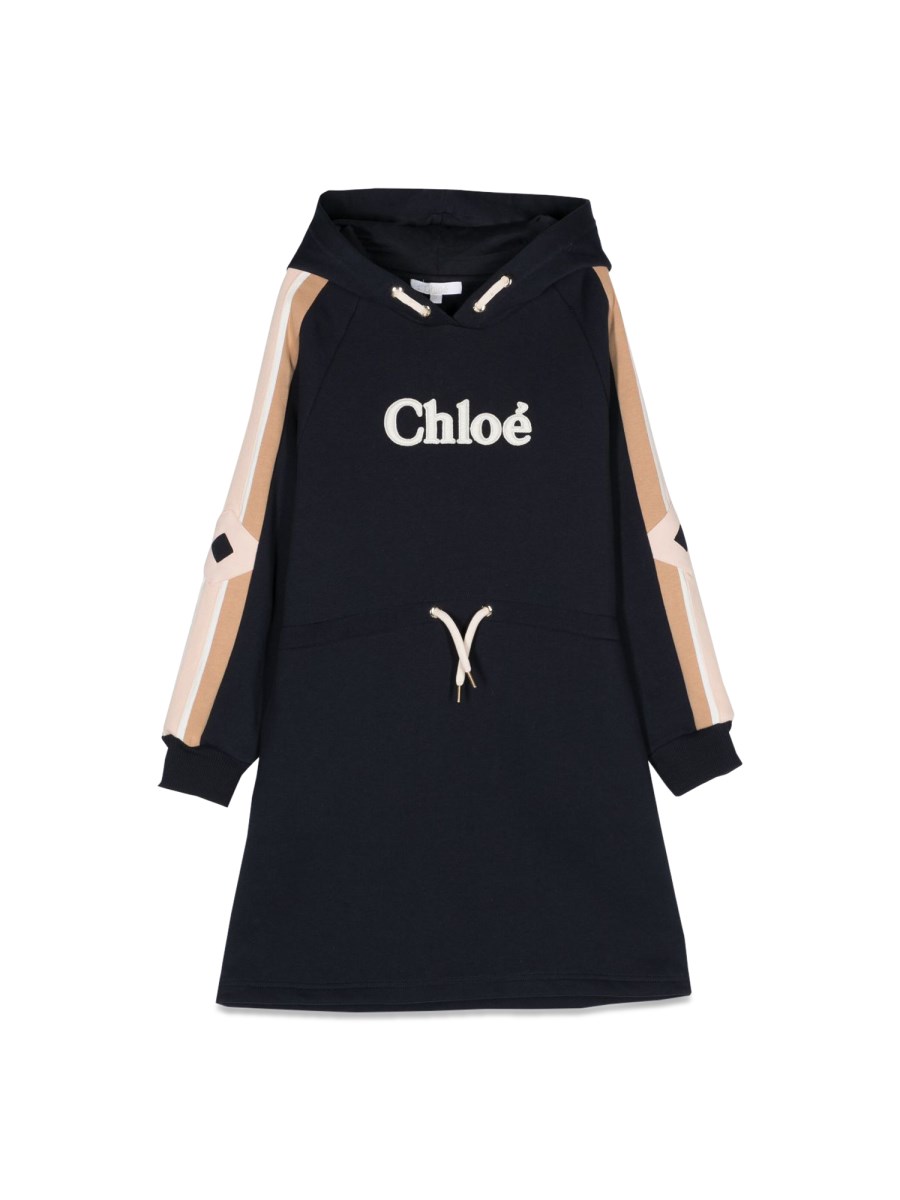 CHLOE&#39; vestito con cappuccio e logo