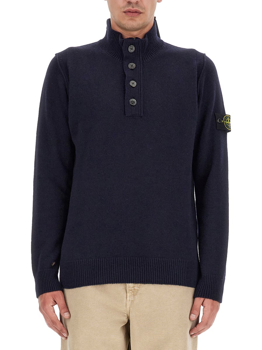 Stone island quarter button down wool sweatshirt new arrivals