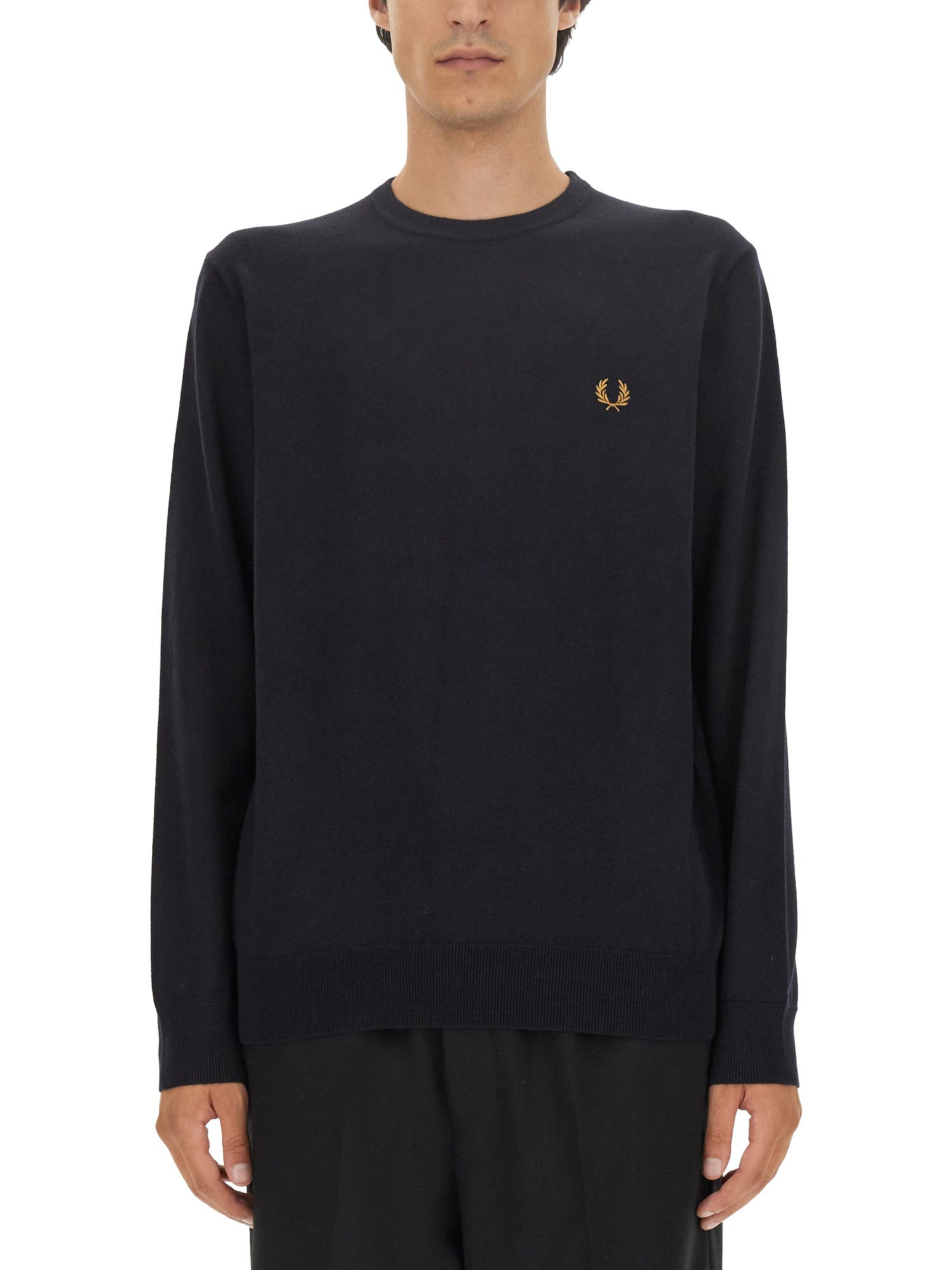 fred perry jersey with logo embroidery