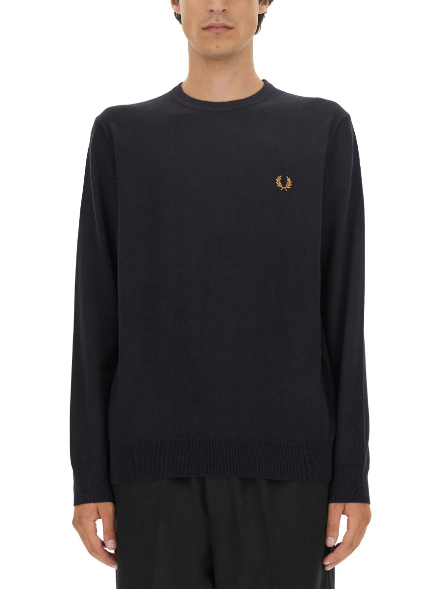 FRED PERRY MAGLIA IN LANA CON RICAMO LOGO