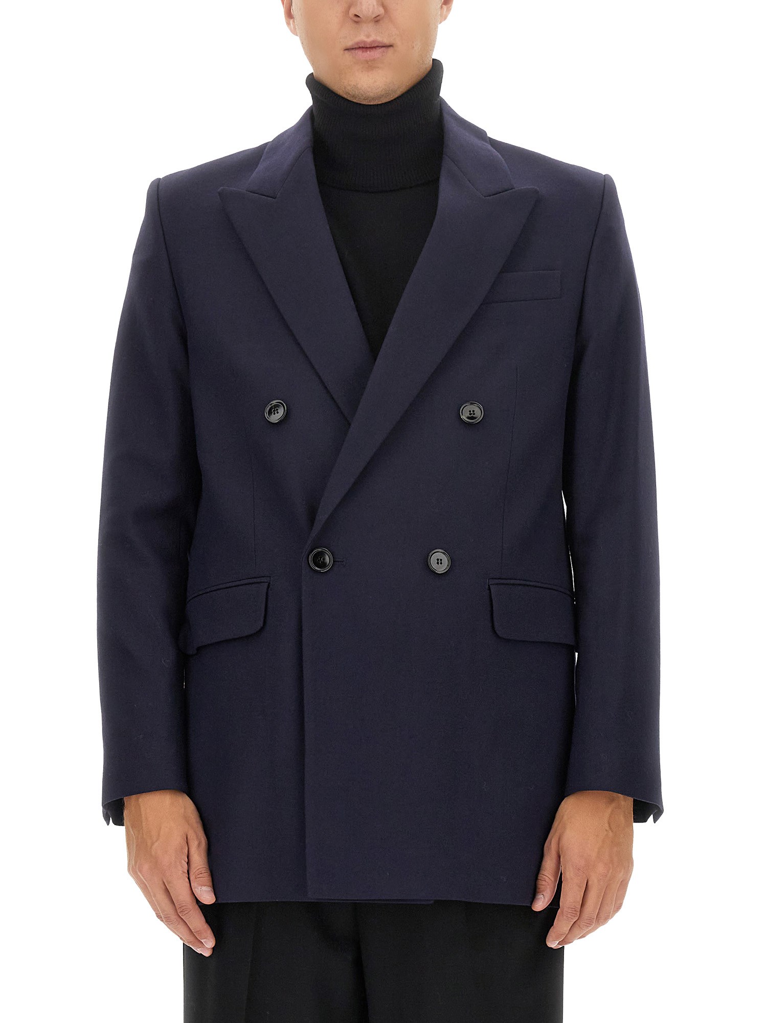 Ami Alexandre Mattiussi Double-breasted Jacket In Blue