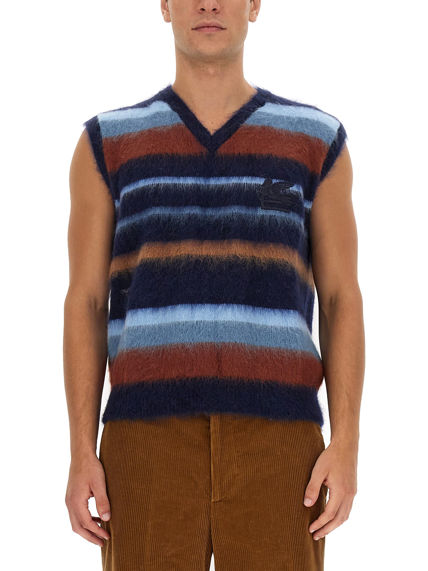 etro vest with stripe pattern