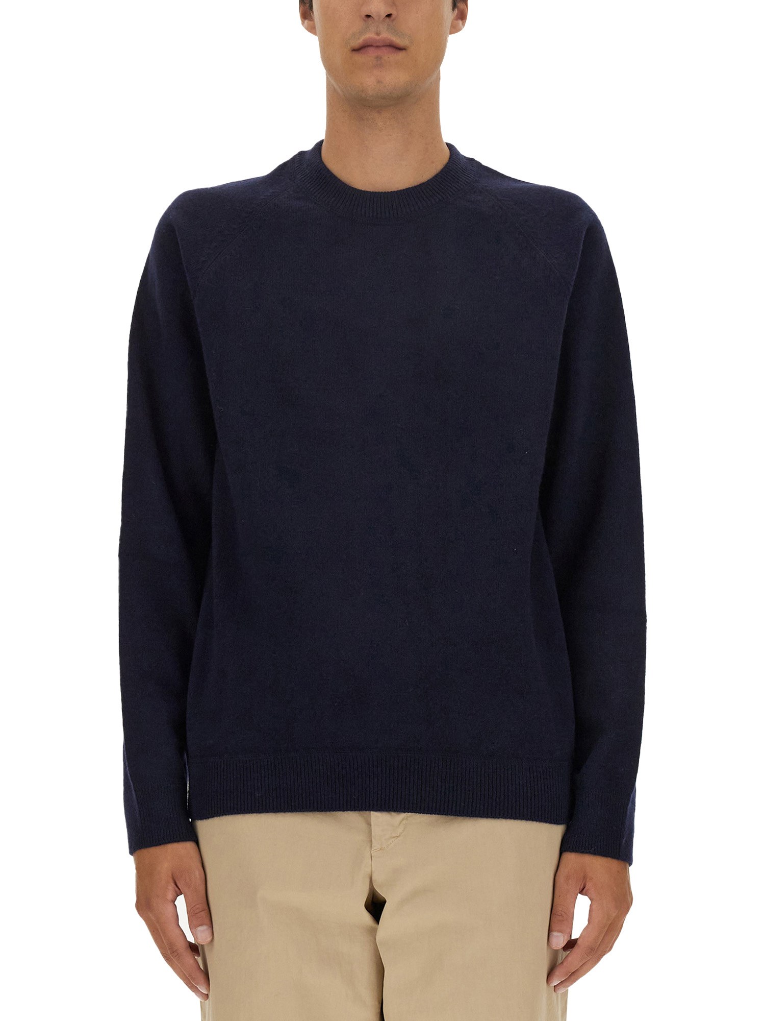 Ps By Paul Smith Ps Paul Smith Relaxed Fit Crew Neck Merino Wool Sweater In Blue