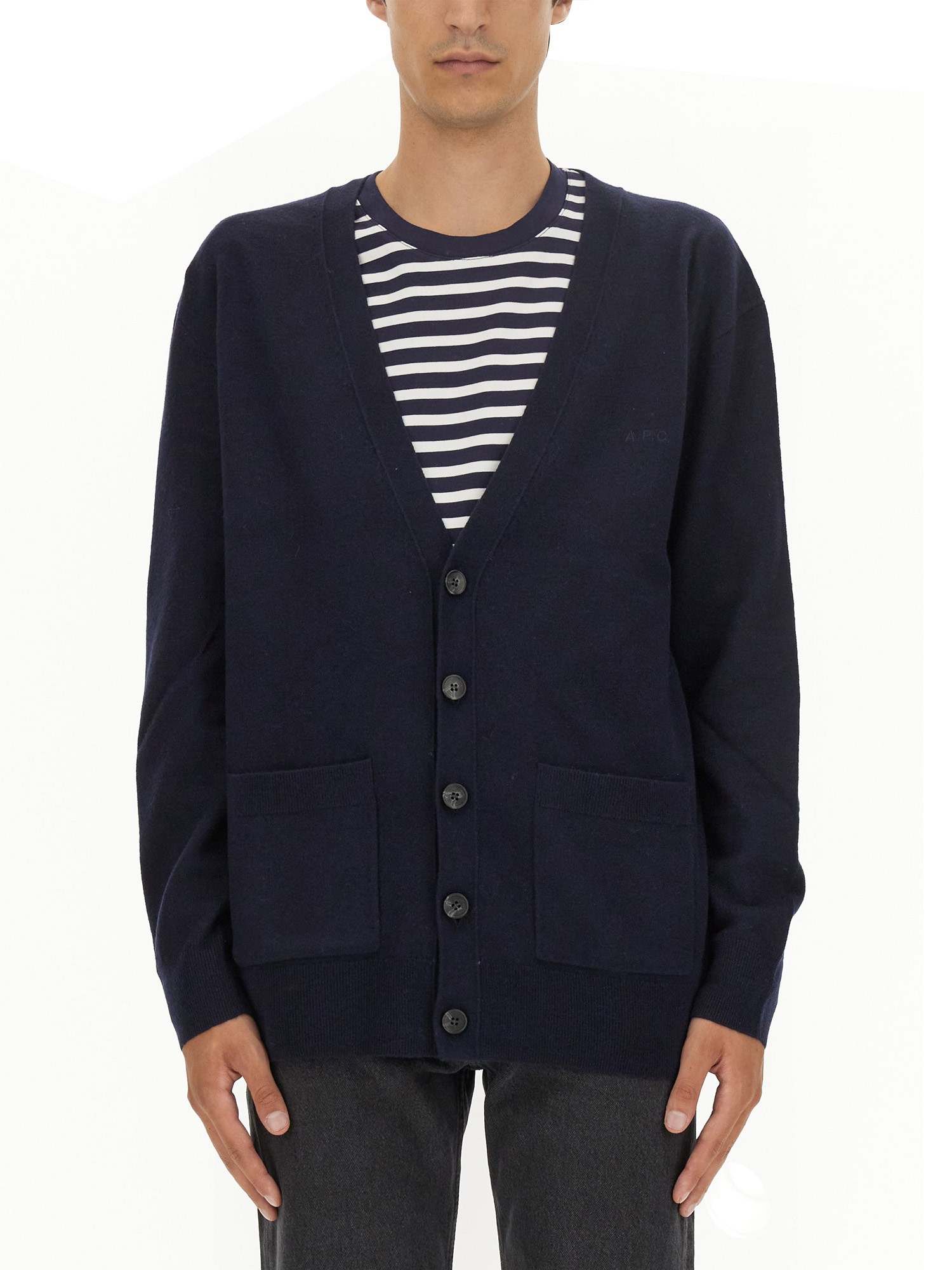 a. p.c. cardigan with logo