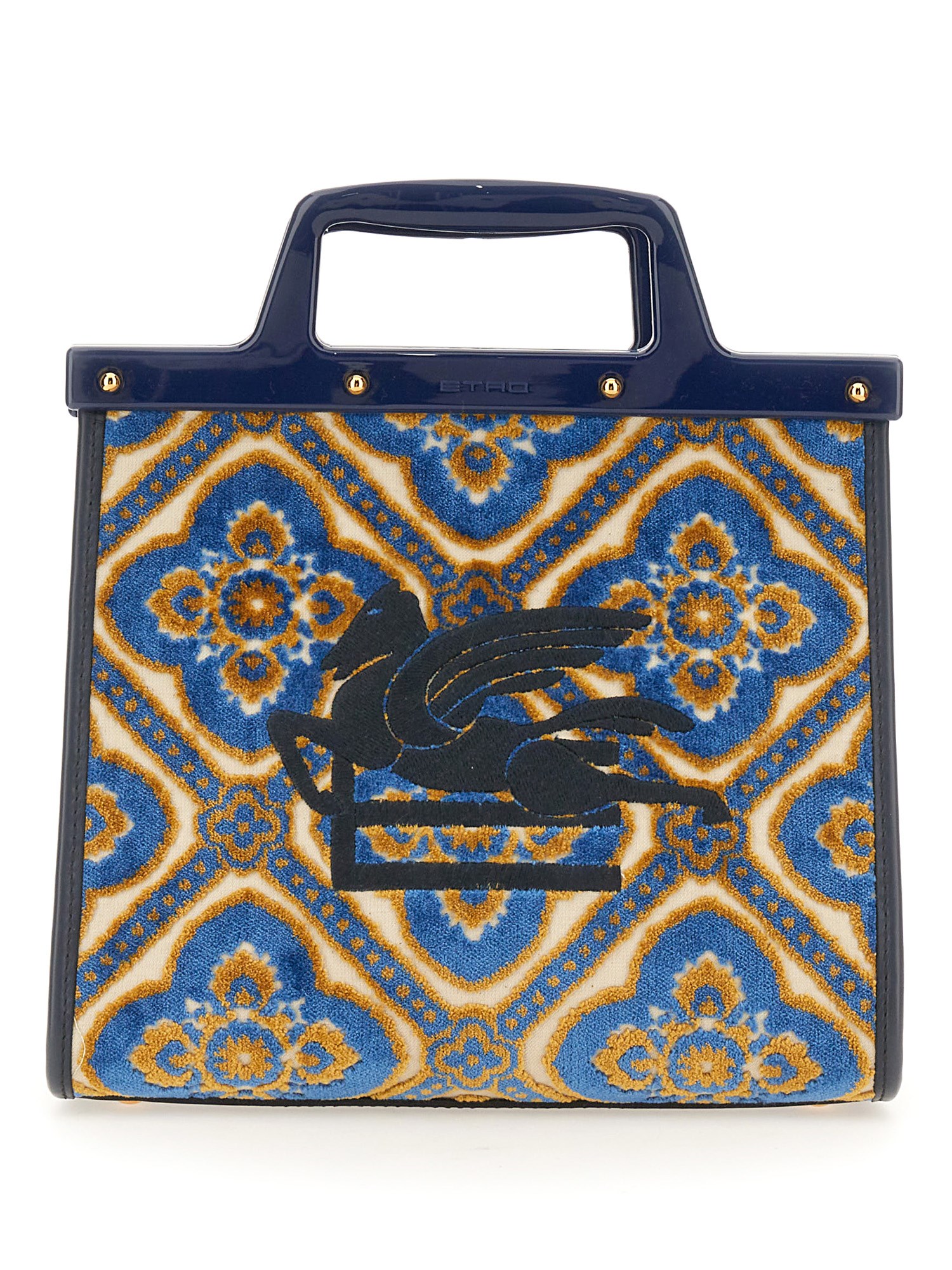 Etro Love Trotter Small Jacquard Tote Bag In Blue