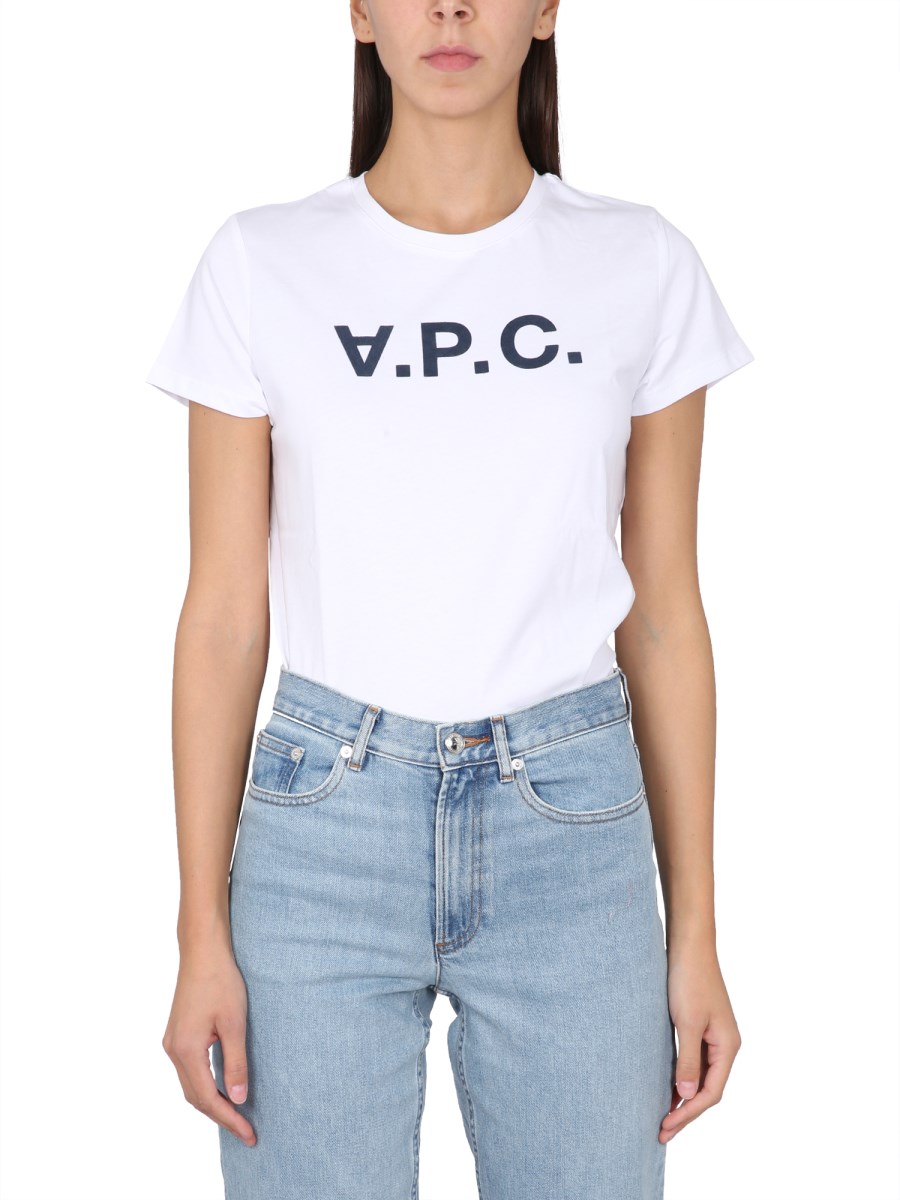 A.P.C. COTTON JERSEY T SHIRT WITH LOGO Eleonora Bonucci