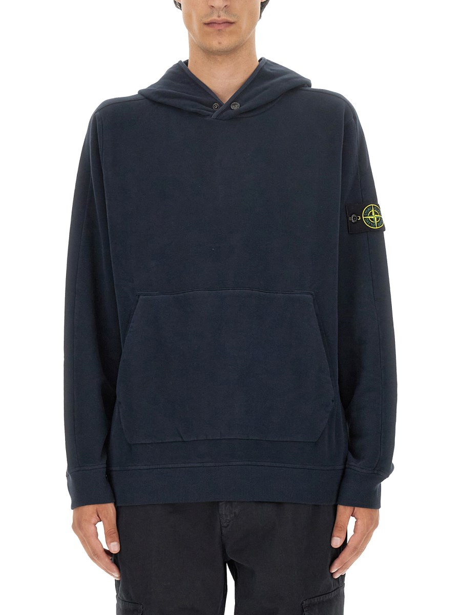 STONE ISLAND FELPA IN COTONE CON LOGO