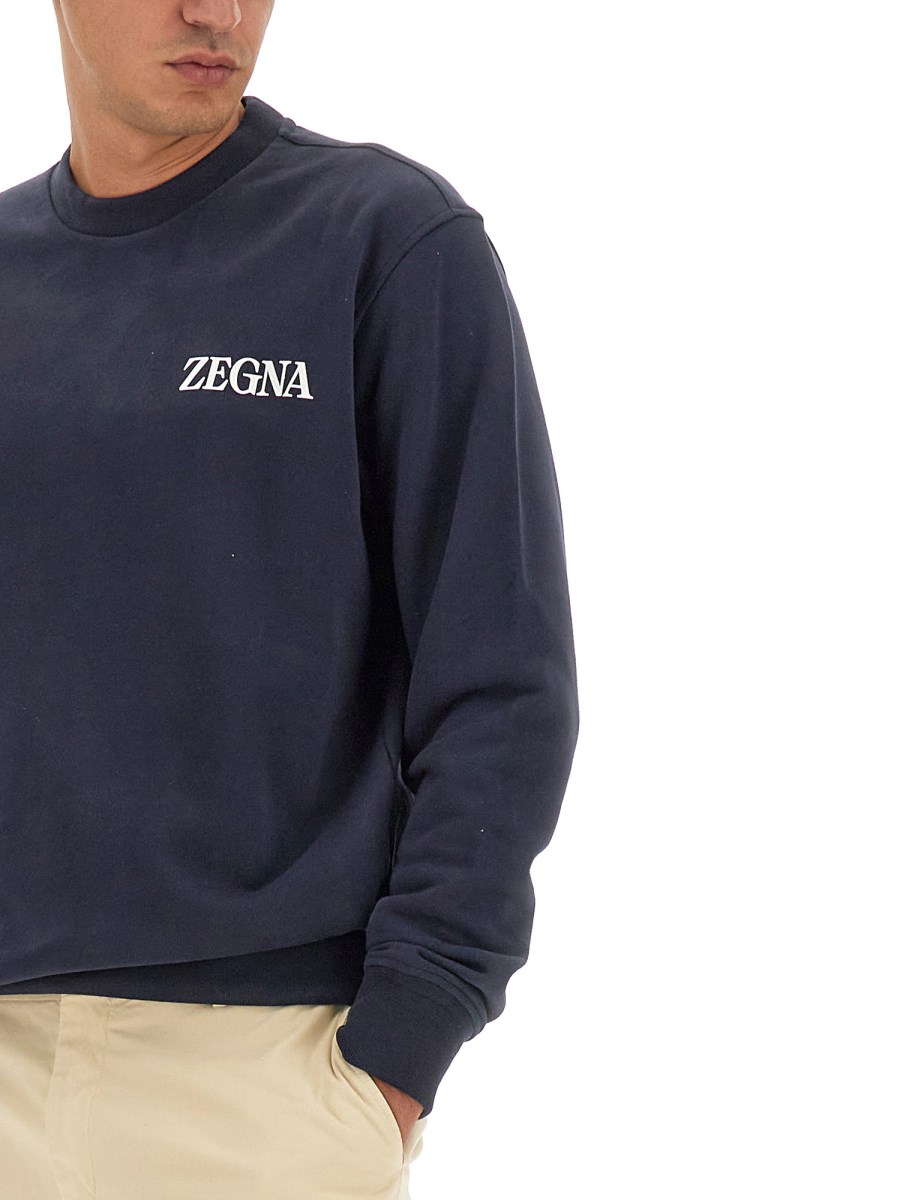 ZEGNA - FELPA IN COTONE CON LOGO - Eleonora Bonucci