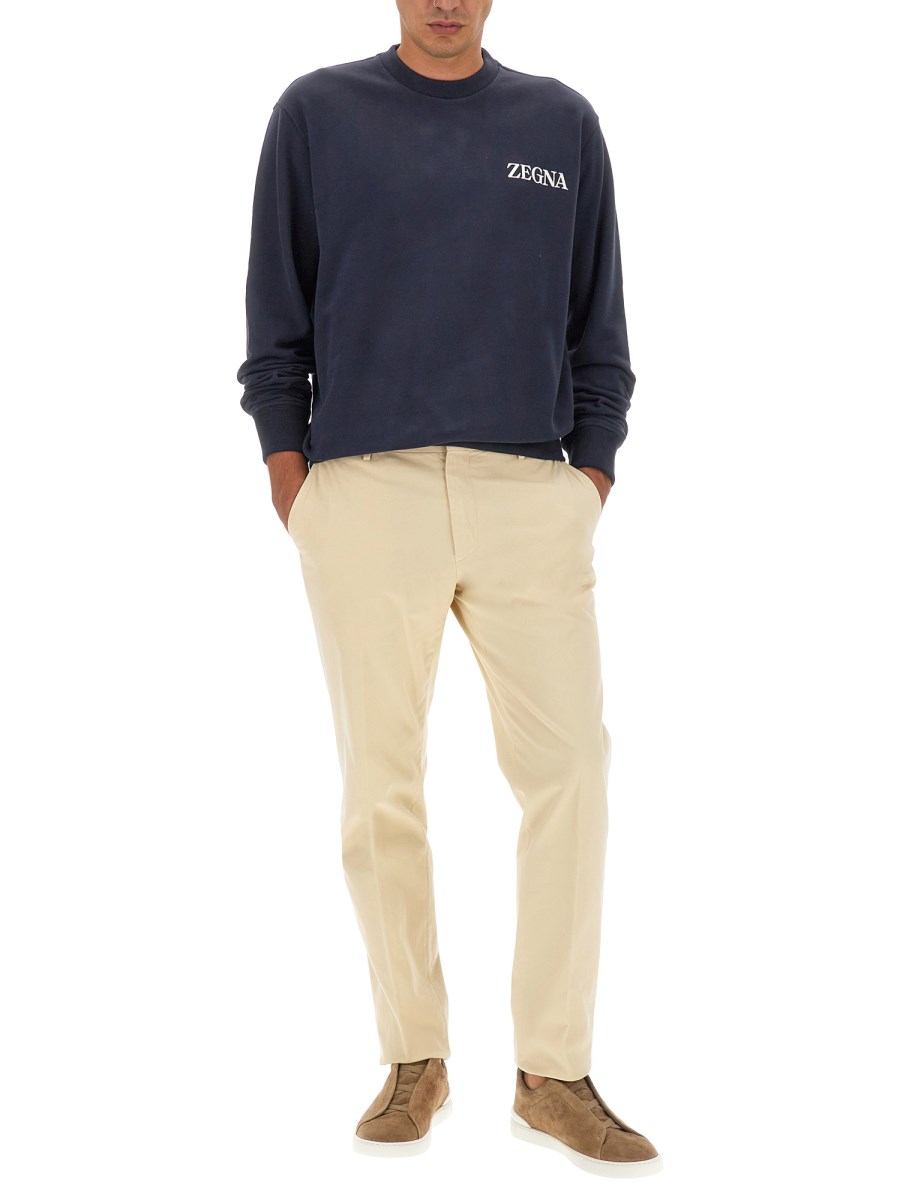 Pantaloni regular in misto cotone in Azzurro - Zegna