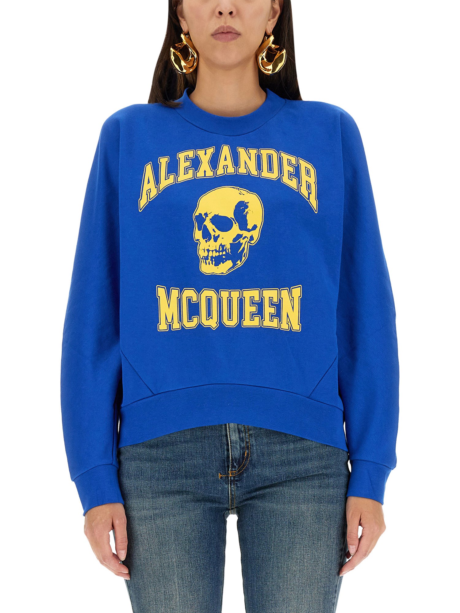 alexander mcqueen varsiity skull sweatshirt