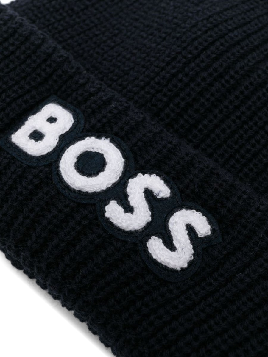 beanie con logo a contrasto