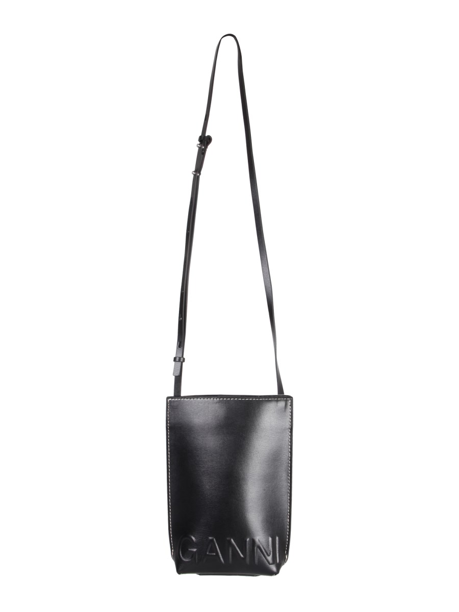GANNI - RECYCLED LEATHER MINI BANNER BAG WITH SHOULDER STRAP