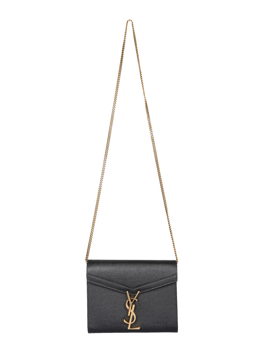 Saint Laurent Cassandra Grain De Poudre Embossed Leather Chain Wallet ()