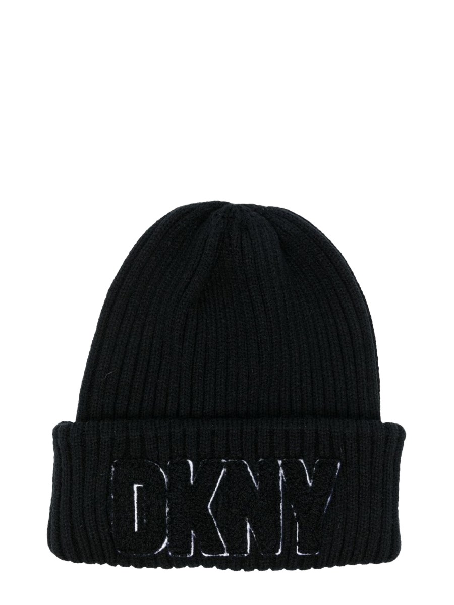 DKNY beanie con logo applicato