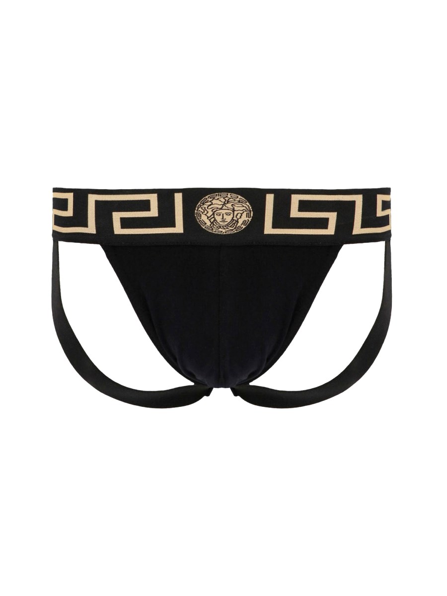 VERSACE - NYLON LEGGINGS WITH BAROQUE LOGO AND MEDUSA - Eleonora