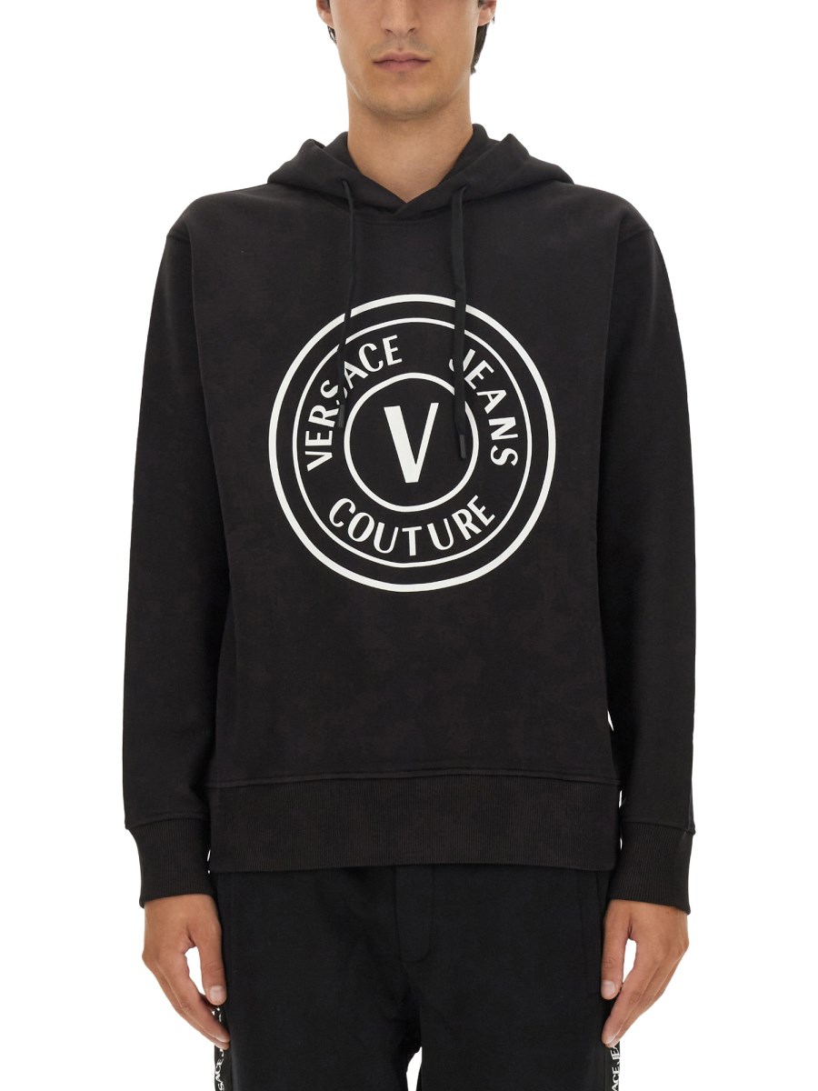 VERSACE JEANS COUTURE FELPA IN COTONE CON LOGO