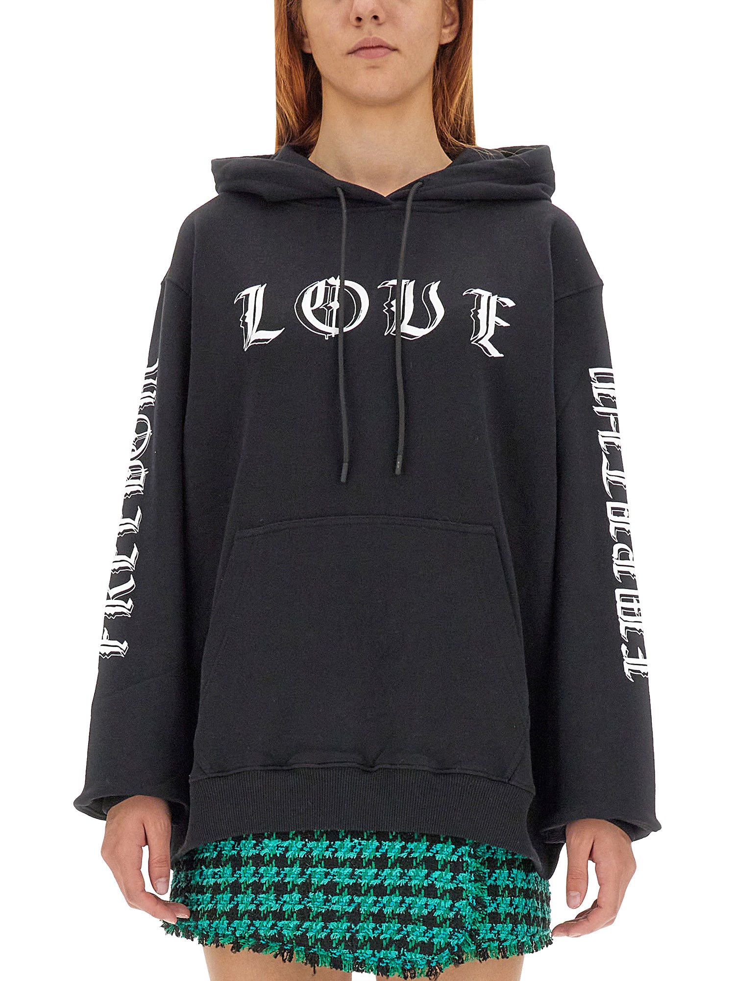 Shop Msgm Sweatshirt With Logo In Black