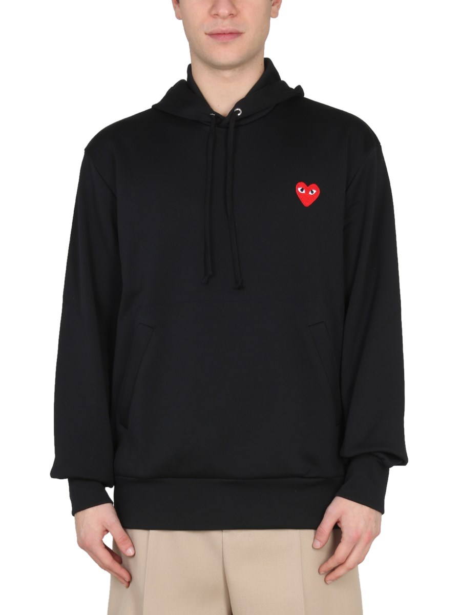 Cdg play hot sale black hoodie