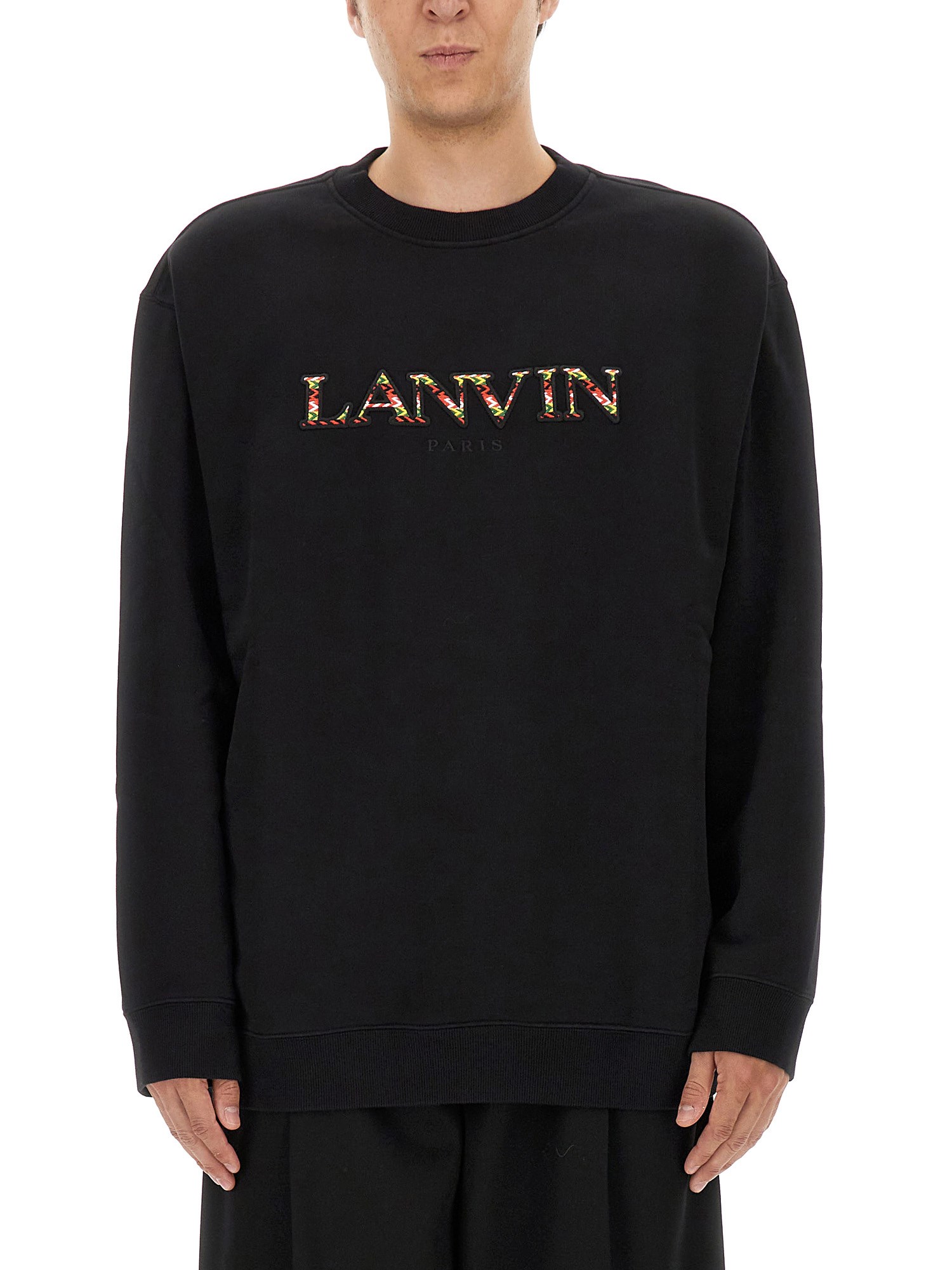 Shop Lanvin Sweatshirt With Logo In Black