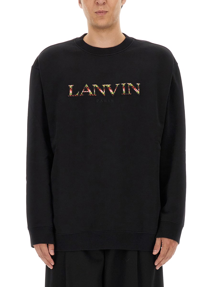 LANVIN FELPA IN COTONE CON LOGO