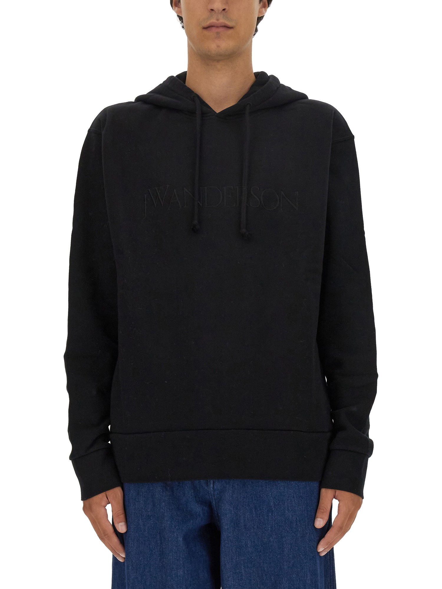 Jw Anderson J. W. Anderson Relaxed Fit Black Hooded Sweatshirt In Black