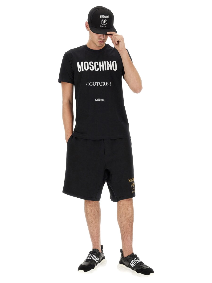 MOSCHINO COTTON JERSEY LOGO T SHIRT Eleonora Bonucci