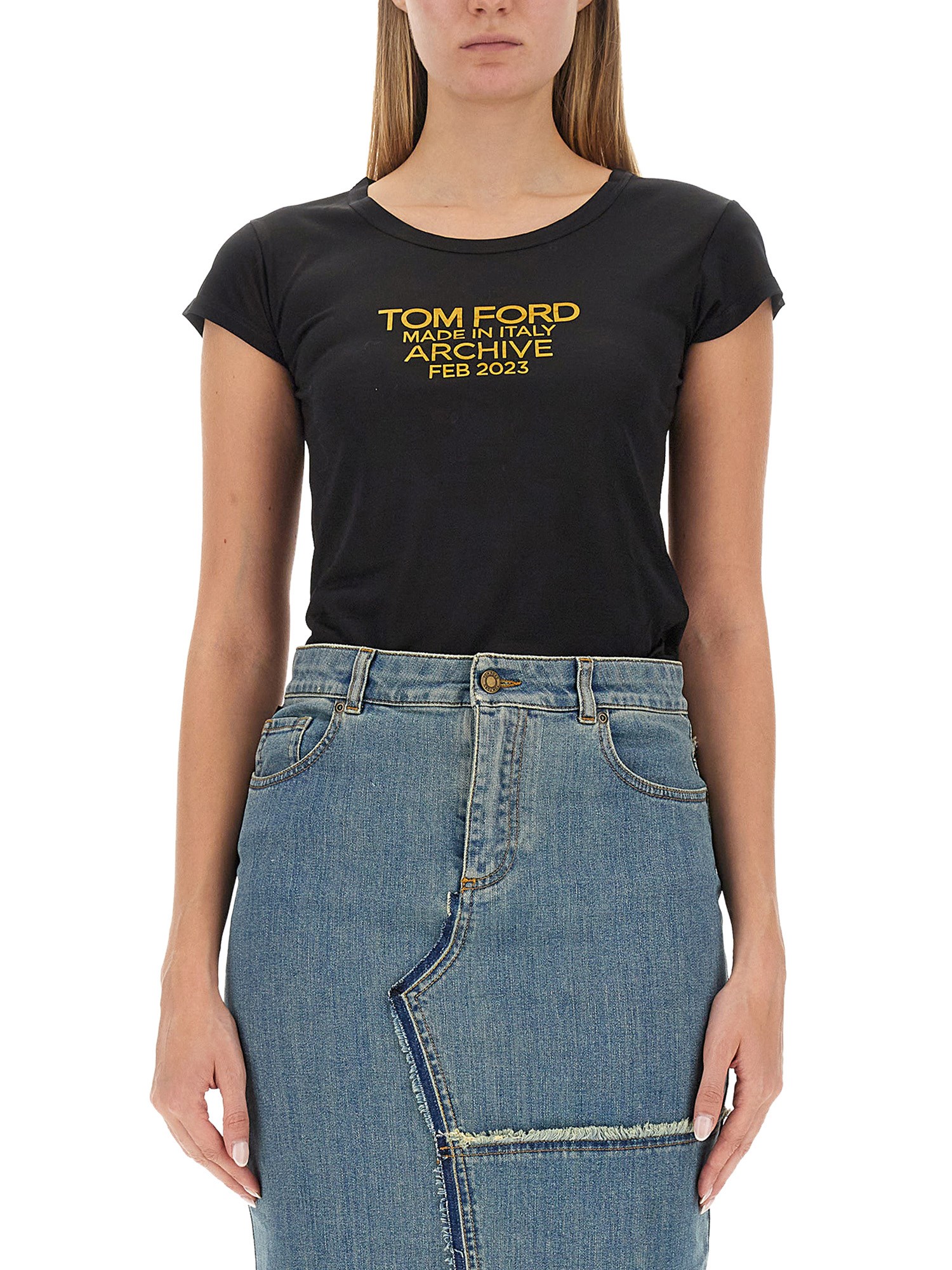 Tom Ford T-shirt With Logo In Black