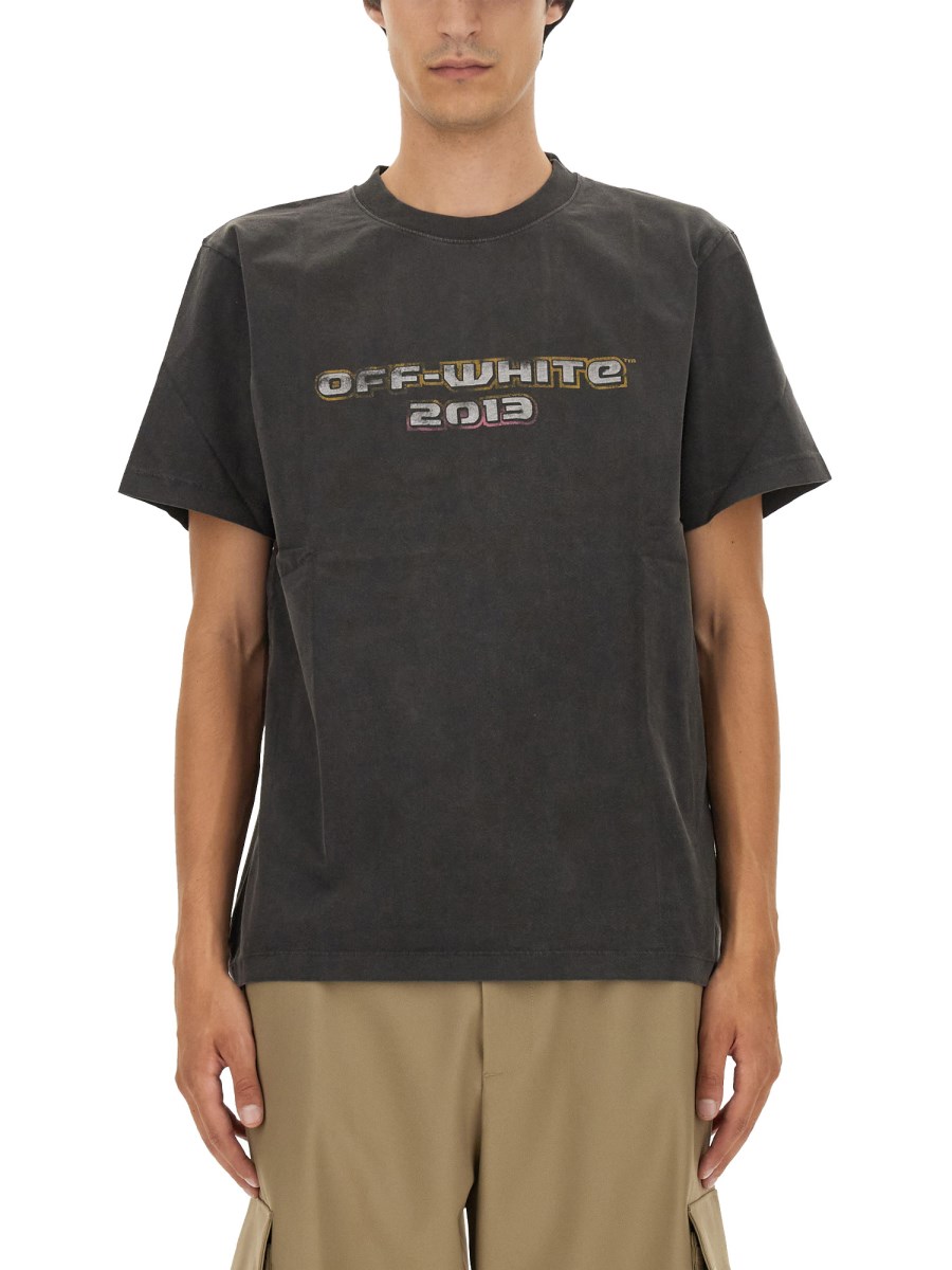 OFF WHITE COTTON JERSEY T SHIRT WITH BACCHIUS PRINT Eleonora