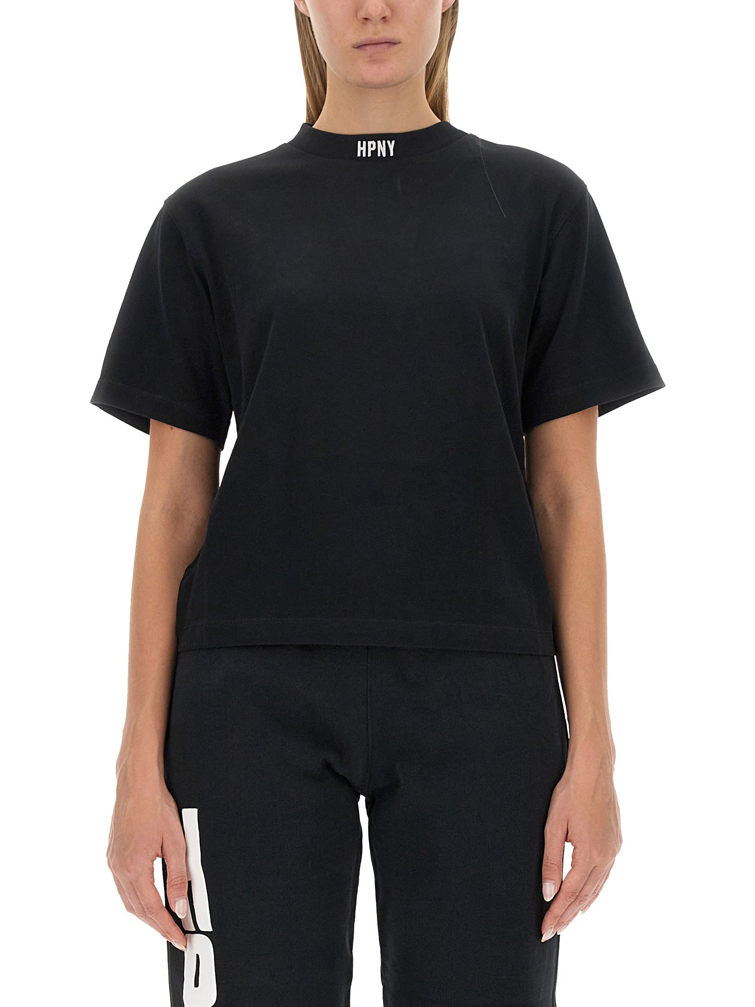 Heron Preston Logo-embroidered Collar T-shirt In Black
