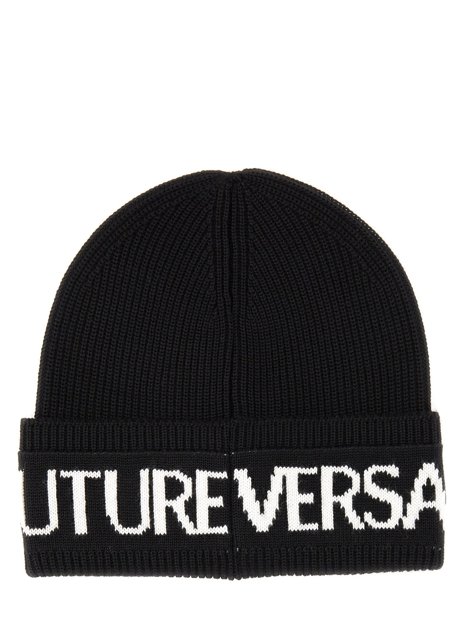 versace jeans couture beanie hat with logo