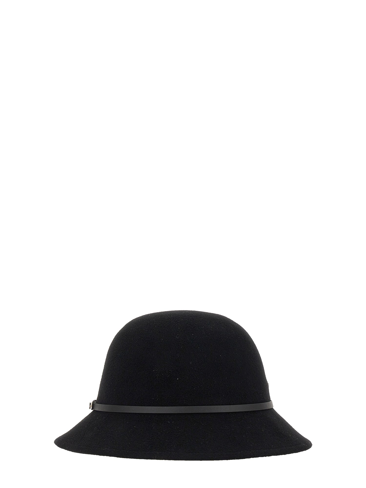Helen Kaminski Wool Bucket Hat With Leather Trim In Black