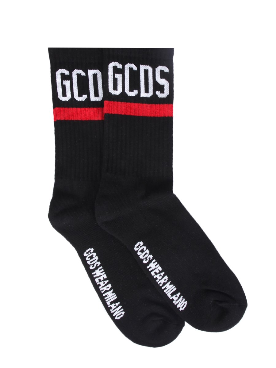 GCDS CALZINI IN COTONE CON LOGO