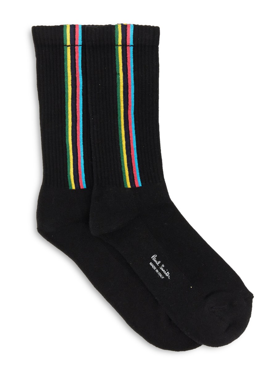 PS BY PAUL SMITH CALZINI SPORTS STRIPE IN MISTO COTONE