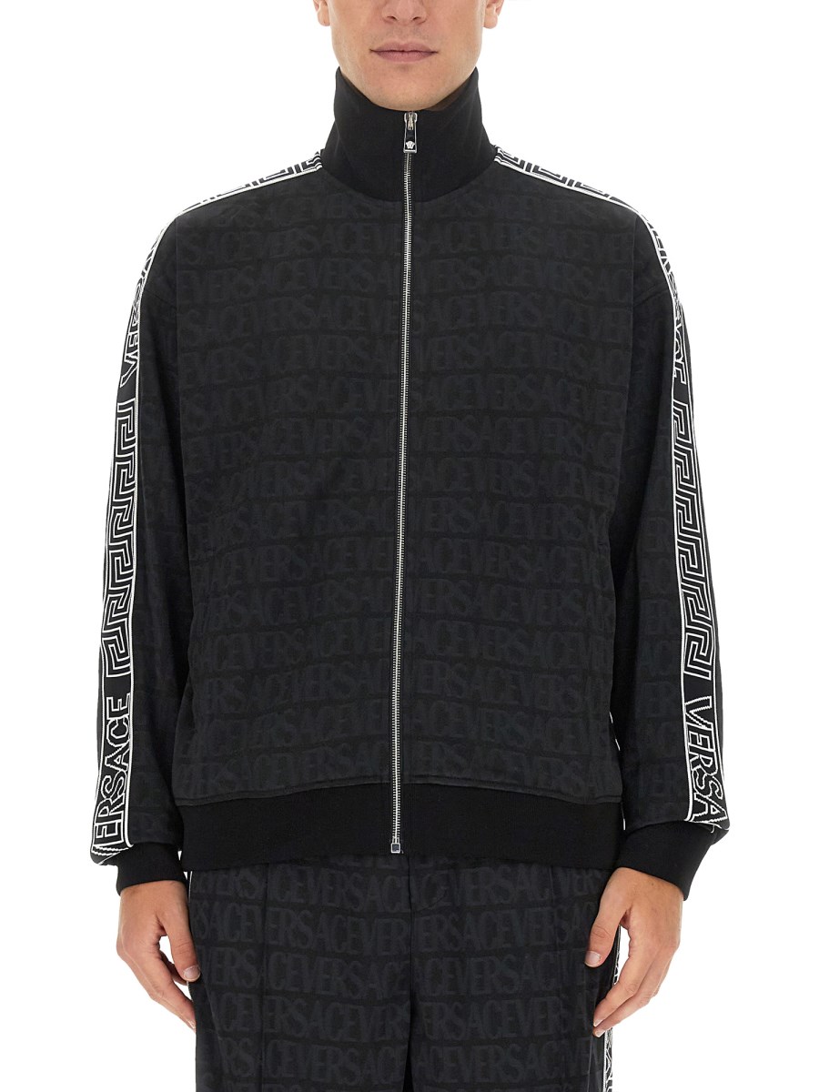 VERSACE FELPA IN TESSUTO JACQUARD CON ZIP