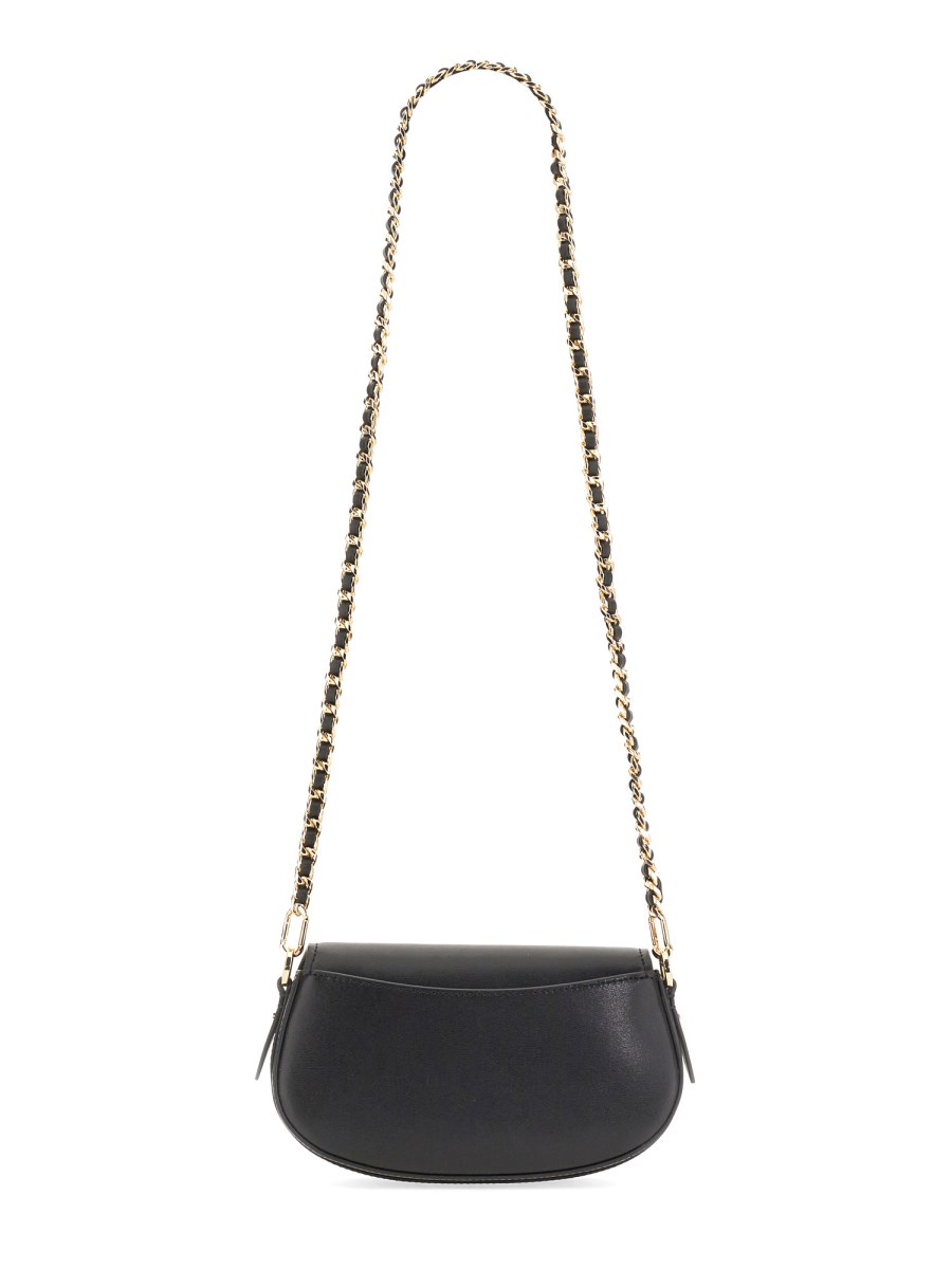 Michael Kors Black Leather Shoulder Bag Gold Chain