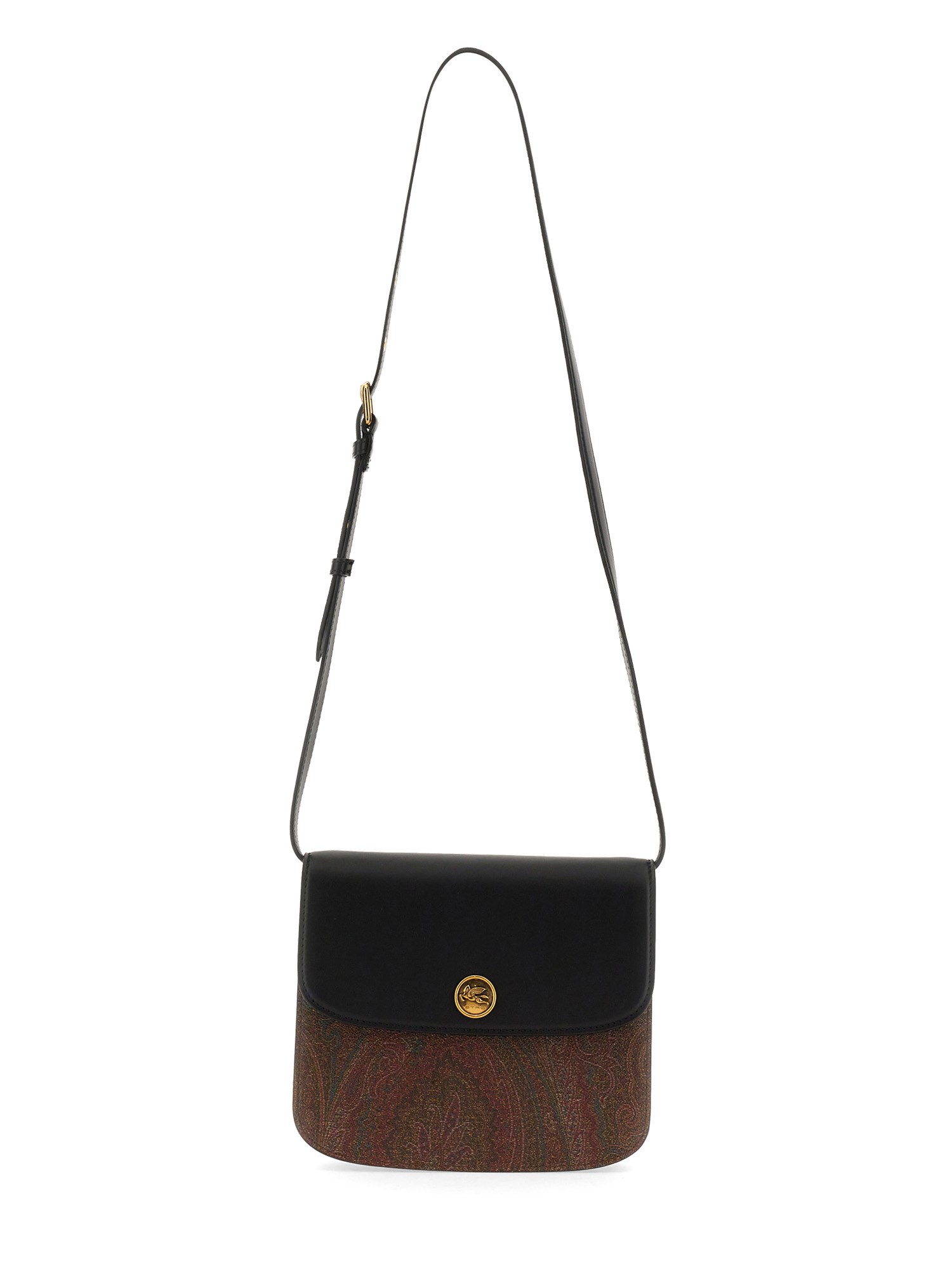Etro Essential Canvas And Leather Small Bag In Black