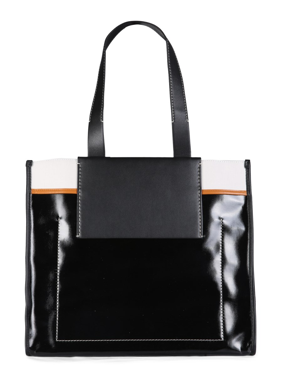 PROENZA SCHOULER WHITE LABEL MORRIS XL COATED CANVAS TOTE BAG